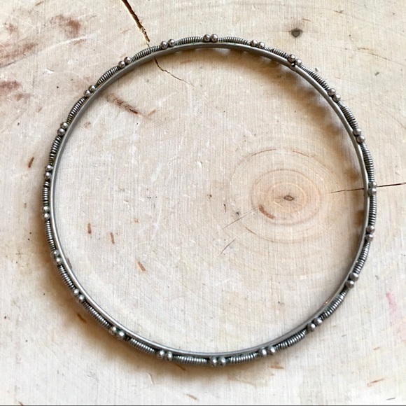 Silver Bangle Boho Bracelets Set - Picture 3 of 4